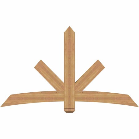 Ekena Millwork Alberta Smooth Timber Gable Bracket, Western Red Cedar, 72"W x 42"H x 3 1/2"D x 5 1/2"F, 14/12 Pitch GBW072X42X0406ALB00SWR